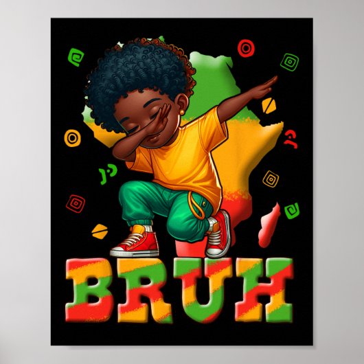 Schwarze Geschichte Monat Jungs Dabbing Jungen Män Poster (Vorne)
