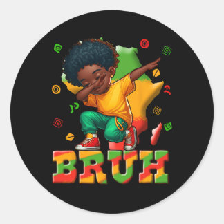 Schwarze Geschichte Monat Jungs Dabbing Jungen Män Runder Aufkleber