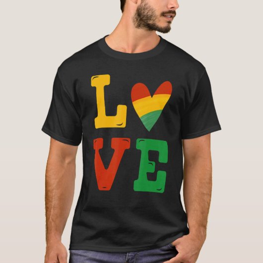 Schwarze Geschichte Monat Liebe Afrika Afrikanisch T-Shirt (Vorderseite)