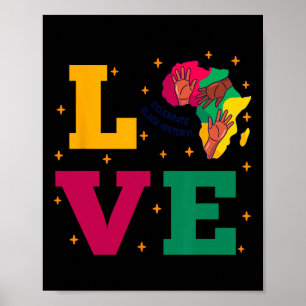 Schwarze Geschichte Monat Liebe Afrikanische Karte Poster