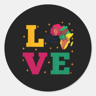 Schwarze Geschichte Monat Liebe Afrikanische Karte Runder Aufkleber