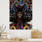 Schwarze Geschichte Monat Melanin Girl Magic König Poster (Küche)