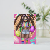 Schwarze Geschichte Monat Melanin Girl Magic König Postkarte (Stehend Vorderseite)