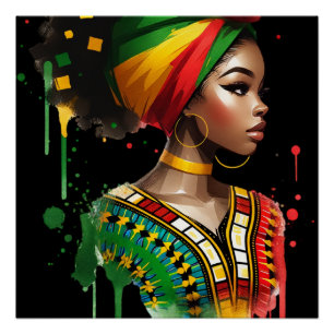 Schwarze Geschichte Monat Melanin Männer Frauen Ki Poster