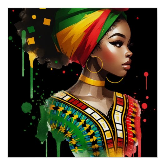 Schwarze Geschichte Monat Melanin Männer Frauen Ki Poster (Vorderseite)