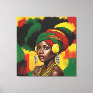 Schwarze Geschichte Monat Melanin Schwarze Girl Ma Leinwanddruck