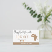 Schwarze Geschichte Monat moderner ästhetischer Ge Rabattkarte (Stehend Vorderseite)