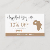 Schwarze Geschichte Monat moderner ästhetischer Ge Rabattkarte (Vorderseite)