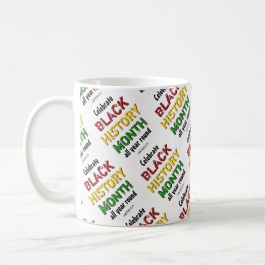 SCHWARZE GESCHICHTE MONAT Motivierend BHM Kaffeetasse (Links)