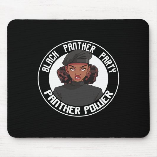 Schwarze Geschichte Monat Panther Party Logo Afro Mousepad (Vorne)
