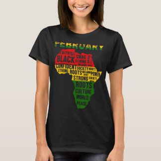 Schwarze Geschichte Monat Shirt Afrikanische Karte