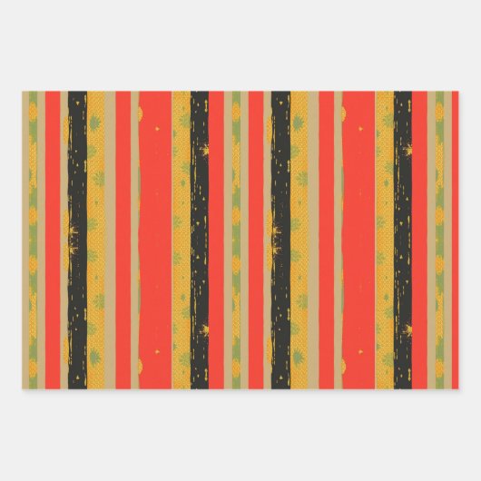 Schwarze Geschichte Monat Streifen Muster Geschenkpapier Set (Vorderseite 2)