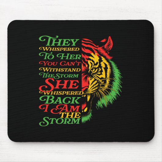 Schwarze Geschichte Monat Tiger Afrikanisch farben Mousepad (Vorne)