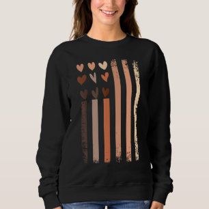 Schwarze Geschichte Monat US Flagge Skin Tone Herz Sweatshirt
