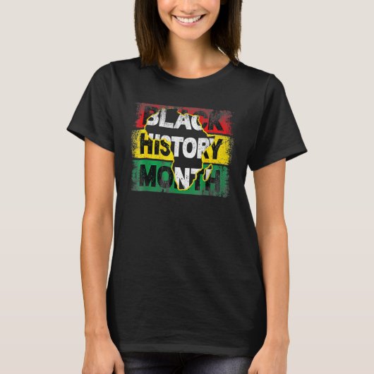 Schwarze Geschichte Monat Vintages Afrika Karte T-Shirt (Vorderseite)