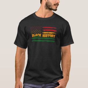 Schwarze Geschichte Moth USA Flag für schwarzafrik T-Shirt
