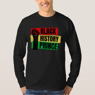Schwarze Geschichte Prinz Familien Spaß Melanin Mä T-Shirt