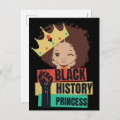 Schwarze Geschichte Prinzessin Melanin Magie Feiertagspostkarte (Vorne/Hinten)