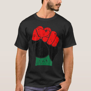 Schwarze Geschichte Rot Schwarz und Grüner Stolz  T-Shirt