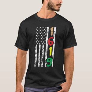 Schwarze Geschichte USA Flagge 1619 Cooler Afroame T-Shirt