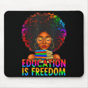 Schwarze Geschichtsausbildung ist Freiheit Bücher  Mousepad