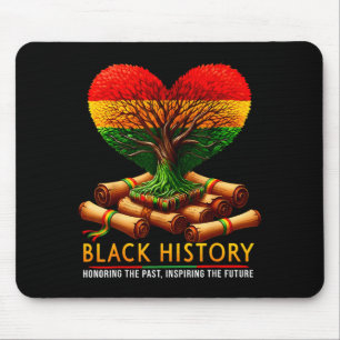 Schwarze Geschichtsbaumwurzeln, die die Vergangenh Mousepad