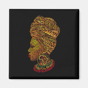 Schwarze Geschichtsfrauen Afro Stirnband Typografi Magnet