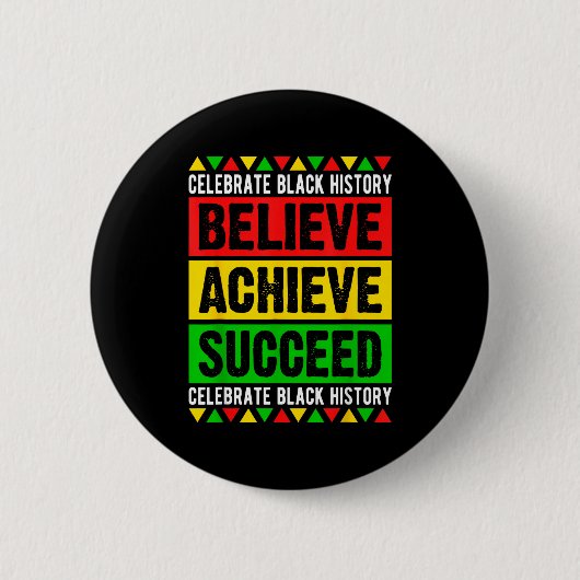 Schwarze Geschichtsmonat-Glaube-Erreichen-Illustra Button (Vorderseite)