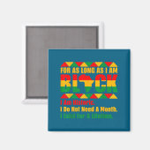 Schwarze Geschichtsmonat solange ich schwarzer Sto Magnet (Vorderseite/Rückseite)