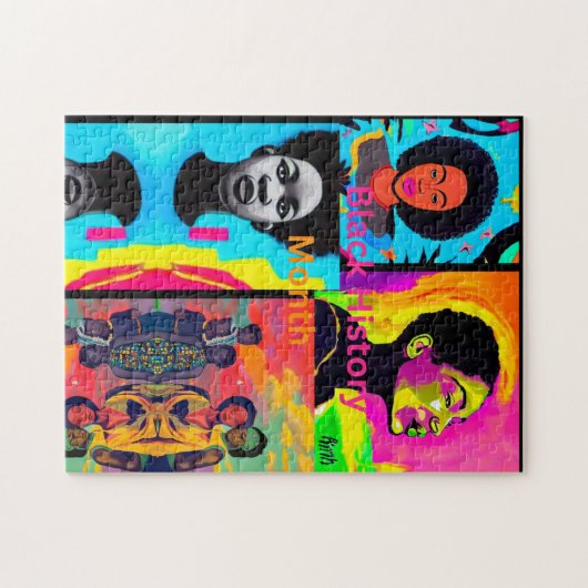 Schwarze Geschichtsmonate Puzzle (Horizontal)