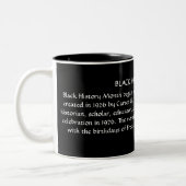 Schwarze Geschichtsmonats-Tatsachen-Tasse - Zweifarbige Tasse (Links)