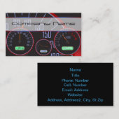 Schwarze Geschwindigkeitsmesser-Visitenkarten Visitenkarte (Vorne/Hinten)