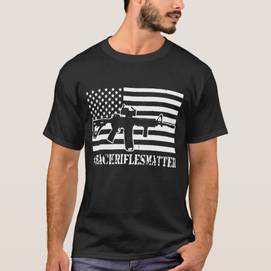 Schwarze Gewehr-Angelegenheit T-Shirt (Vorderseite)