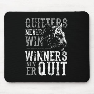 Schwarze Gewinner verlassen Tiger Mouse Pad nie Mousepad