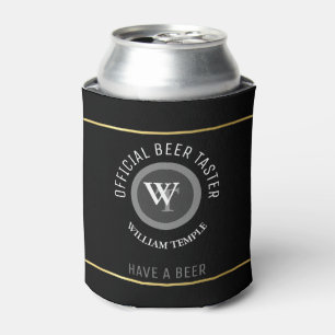 schwarze Gewohnheit des Bierschmecker-Monogramms Dosenkühler