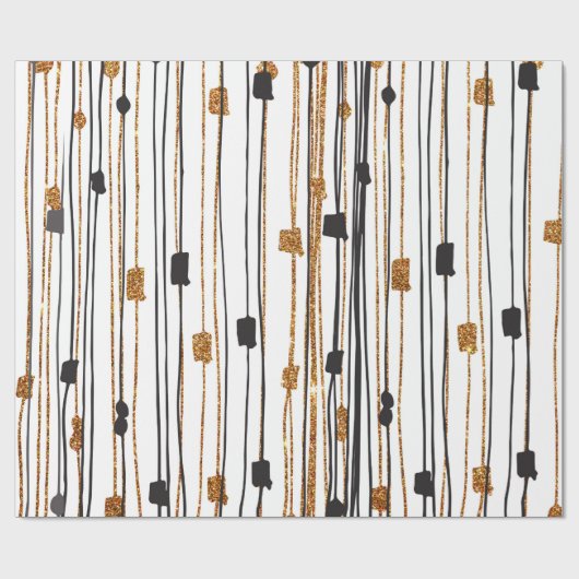 Schwarze gezeichnetes Muster des Geschenkpapier (Flach)