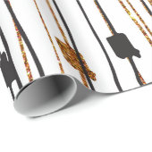 Schwarze gezeichnetes Muster des Geschenkpapier (Rolleneckpunkt)