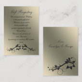 Schwarze Gift-Registrierungskarten Begleitkarte (Vorne/Hinten)