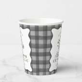 Schwarze Gingham Little Boo Geist Geburtstag Kaffe Pappbecher (Links)
