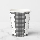 Schwarze Gingham Little Boo Geist Geburtstag Kaffe Pappbecher (Rechts)