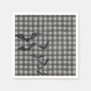Schwarze Gingham Little Boo Geist Geburtstagsdesse Serviette