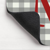 Schwarze Gingham-Mausunterlage Mousepad (Ecke)