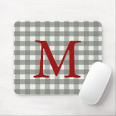 Schwarze Gingham-Mausunterlage Mousepad (Mit Mouse)