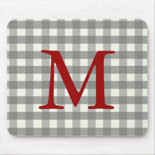 Schwarze Gingham-Mausunterlage Mousepad