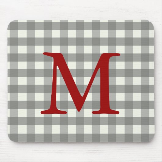 Schwarze Gingham-Mausunterlage Mousepad (Vorne)