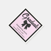 Schwarze Gingham-Schleifen-Abschlussfeier Serviette (Ecke)