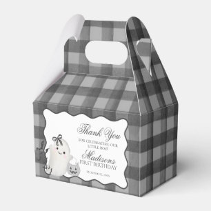 Schwarze Gingham Süße Boo Geist Geburtstagsgeschen Geschenkschachtel