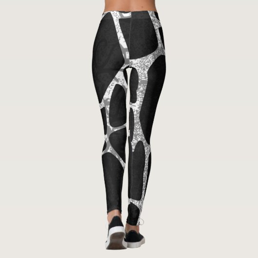 Schwarze Giraffe Leggings (Rückseite)