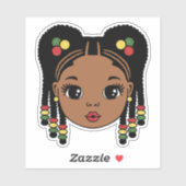 Schwarze Girl Braided Hair Aufkleber (Blatt)