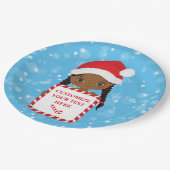 Schwarze Girl Holding Candy Xmas Rahmen Papier Pla Pappteller (Schrägansicht)